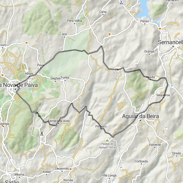 Miniatura do mapa de inspiração para ciclismo "Rota dos Patrimónios Históricos" em Centro (PT), Portugal. Gerado pelo planejador de rotas de ciclismo Tarmacs.app