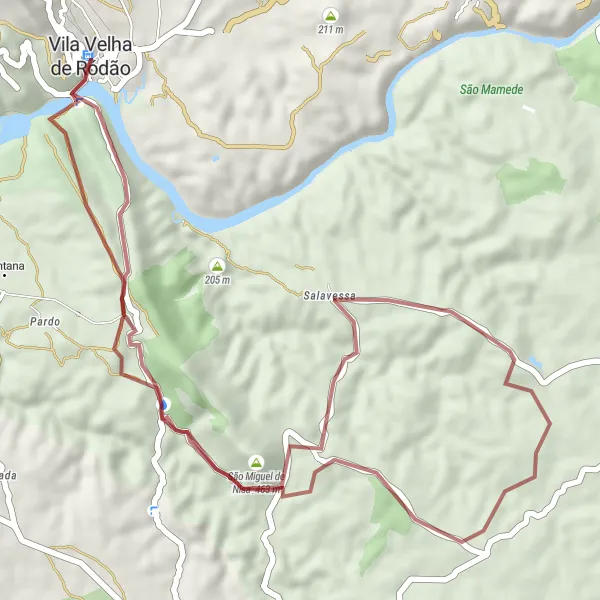 Miniatura do mapa de inspiração para ciclismo "Caminho dos Miradouros" em Centro (PT), Portugal. Gerado pelo planejador de rotas de ciclismo Tarmacs.app