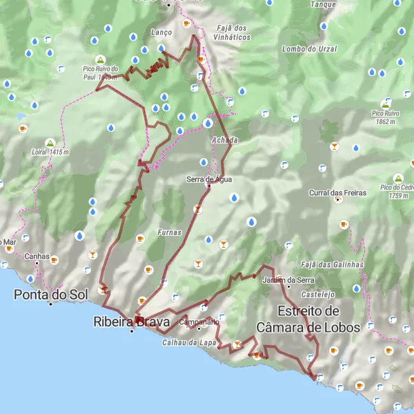 Miniatura do mapa de inspiração para ciclismo "Exploração de Trilhas em Quinta Grande" em Região Autónoma da Madeira, Portugal. Gerado pelo planejador de rotas de ciclismo Tarmacs.app