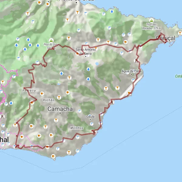 Miniatura do mapa de inspiração para ciclismo "Trilho das Levadas" em Região Autónoma da Madeira, Portugal. Gerado pelo planejador de rotas de ciclismo Tarmacs.app