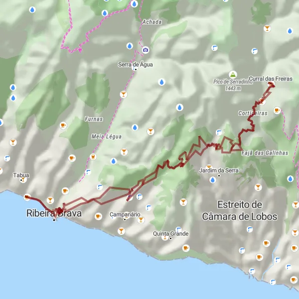 Miniatura do mapa de inspiração para ciclismo "Rota da Aventura Gravel" em Região Autónoma da Madeira, Portugal. Gerado pelo planejador de rotas de ciclismo Tarmacs.app