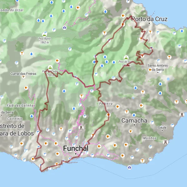 Miniatura do mapa de inspiração para ciclismo "Trilho de Gravel em Referta" em Região Autónoma da Madeira, Portugal. Gerado pelo planejador de rotas de ciclismo Tarmacs.app