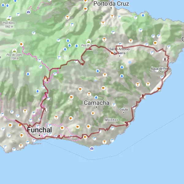 Miniatura do mapa de inspiração para ciclismo "Aventura Gravel em Madeira" em Região Autónoma da Madeira, Portugal. Gerado pelo planejador de rotas de ciclismo Tarmacs.app