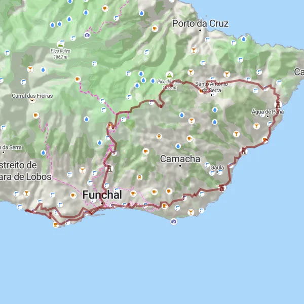 Miniatura do mapa de inspiração para ciclismo "Rota Aventura da Ilha da Madeira" em Região Autónoma da Madeira, Portugal. Gerado pelo planejador de rotas de ciclismo Tarmacs.app