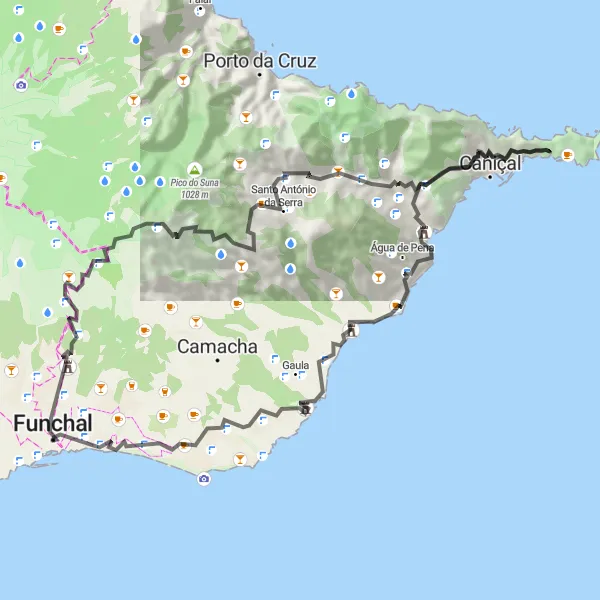 Miniatura do mapa de inspiração para ciclismo "Rota do Monte" em Região Autónoma da Madeira, Portugal. Gerado pelo planejador de rotas de ciclismo Tarmacs.app