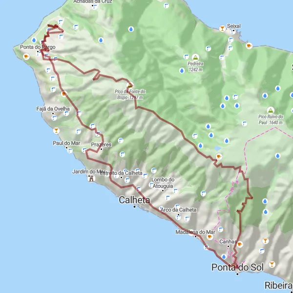 Miniatura do mapa de inspiração para ciclismo "Aventura de Ciclismo em Gravel até Canhas" em Região Autónoma da Madeira, Portugal. Gerado pelo planejador de rotas de ciclismo Tarmacs.app