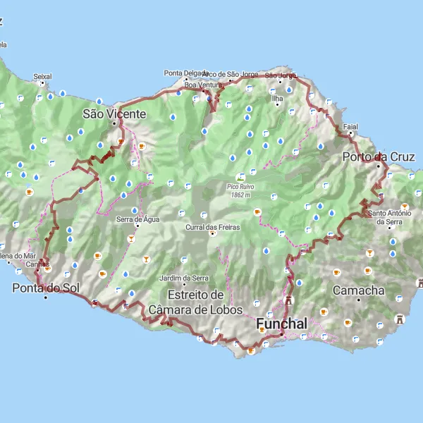 Miniatura do mapa de inspiração para ciclismo "Volta da Ponta do Sol" em Região Autónoma da Madeira, Portugal. Gerado pelo planejador de rotas de ciclismo Tarmacs.app