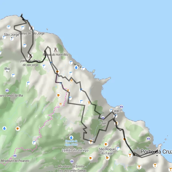 Miniatura do mapa de inspiração para ciclismo "Circuito Curto de Ciclismo em Porto da Cruz" em Região Autónoma da Madeira, Portugal. Gerado pelo planejador de rotas de ciclismo Tarmacs.app