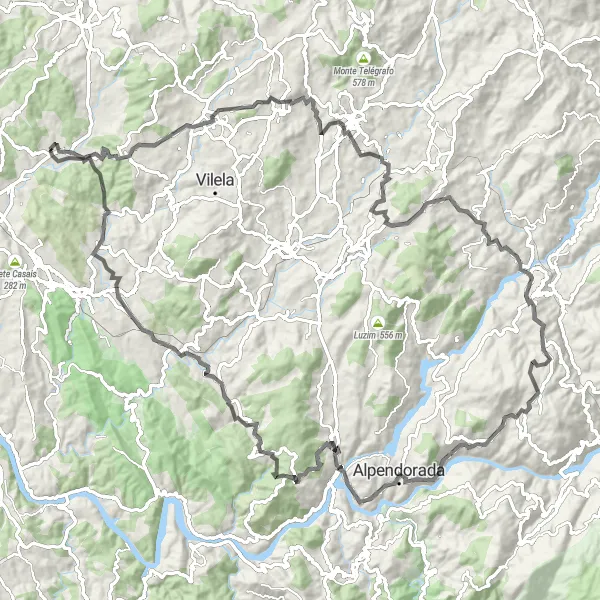 Map miniature of "Ultimate Cycling Challenge" cycling inspiration in Norte, Portugal. Generated by Tarmacs.app cycling route planner