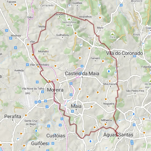 Miniatura do mapa de inspiração para ciclismo "Exploração rural" em Norte, Portugal. Gerado pelo planejador de rotas de ciclismo Tarmacs.app