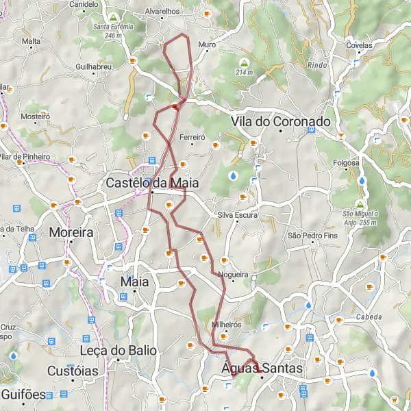 Miniatura do mapa de inspiração para ciclismo "Trilha Pelos Bosques" em Norte, Portugal. Gerado pelo planejador de rotas de ciclismo Tarmacs.app