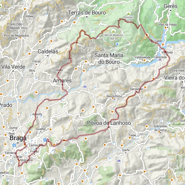 Miniatura do mapa de inspiração para ciclismo "Trilho do Vale" em Norte, Portugal. Gerado pelo planejador de rotas de ciclismo Tarmacs.app