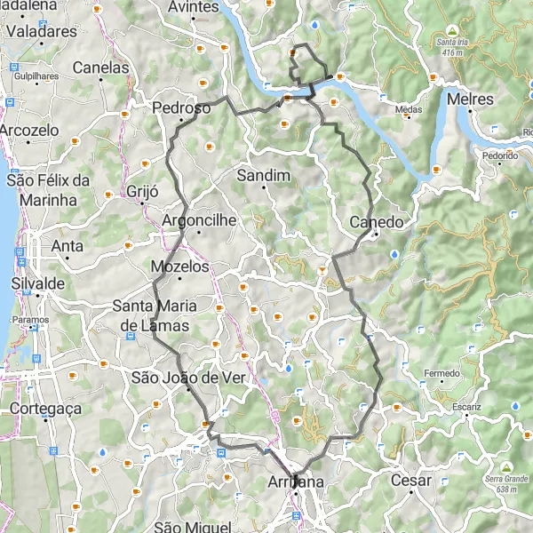 Miniatura do mapa de inspiração para ciclismo "Caminho das Montanhas e Vilas Antigas" em Norte, Portugal. Gerado pelo planejador de rotas de ciclismo Tarmacs.app