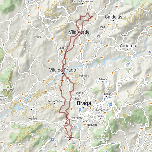 Miniatura do mapa de inspiração para ciclismo "Caminho pela Natureza em Aveleda" em Norte, Portugal. Gerado pelo planejador de rotas de ciclismo Tarmacs.app