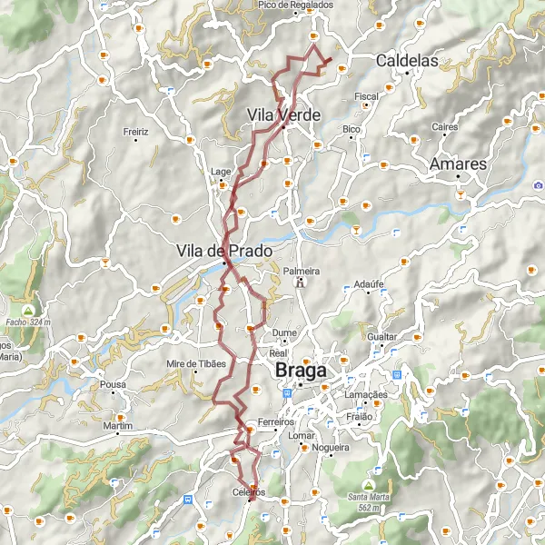 Map miniature of "Off the Beaten Path" cycling inspiration in Norte, Portugal. Generated by Tarmacs.app cycling route planner