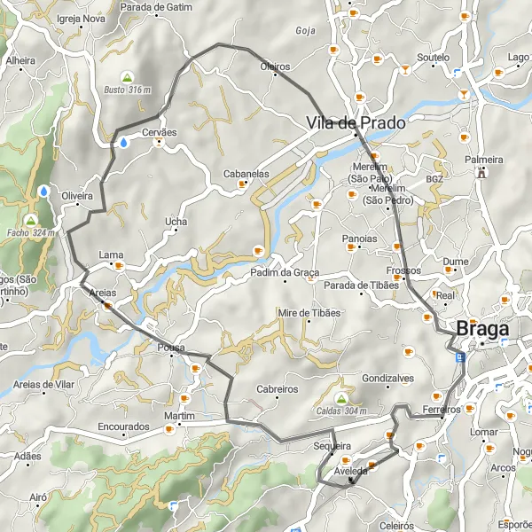 Miniatura do mapa de inspiração para ciclismo "Rota dos Monumentos e Paisagens" em Norte, Portugal. Gerado pelo planejador de rotas de ciclismo Tarmacs.app