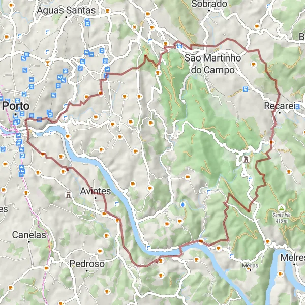 Miniatura do mapa de inspiração para ciclismo "Trilho Gravel de Valongo" em Norte, Portugal. Gerado pelo planejador de rotas de ciclismo Tarmacs.app