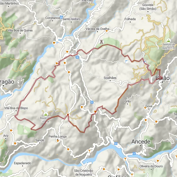 Miniatura do mapa de inspiração para ciclismo "Rota do Grilo" em Norte, Portugal. Gerado pelo planejador de rotas de ciclismo Tarmacs.app