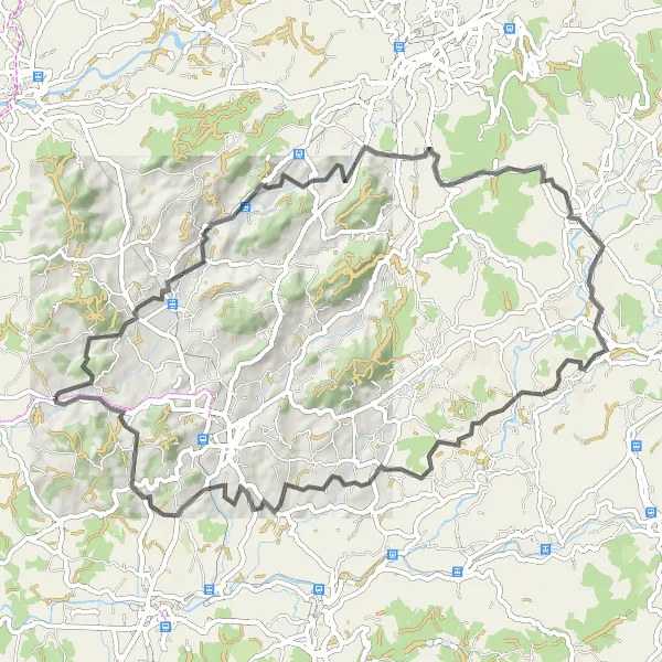 Miniatura do mapa de inspiração para ciclismo "Rota de Ciclismo de Estrada de Balazar a Vilarinho das Cambas" em Norte, Portugal. Gerado pelo planejador de rotas de ciclismo Tarmacs.app