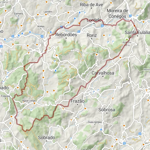 Miniatura do mapa de inspiração para ciclismo "Expedição Meixomil-Alfena-Moscoso" em Norte, Portugal. Gerado pelo planejador de rotas de ciclismo Tarmacs.app