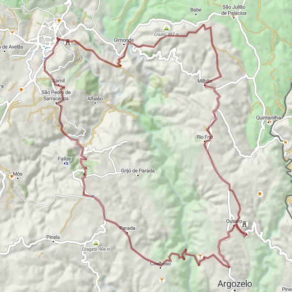 Miniatura do mapa de inspiração para ciclismo "Trilho de Queiredo" em Norte, Portugal. Gerado pelo planejador de rotas de ciclismo Tarmacs.app