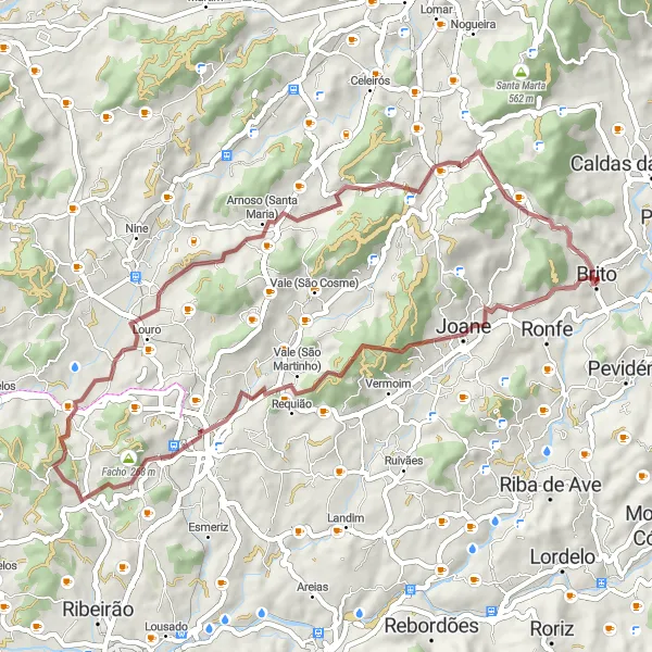 Miniatura do mapa de inspiração para ciclismo "Exploração Rural de Vila Nova" em Norte, Portugal. Gerado pelo planejador de rotas de ciclismo Tarmacs.app