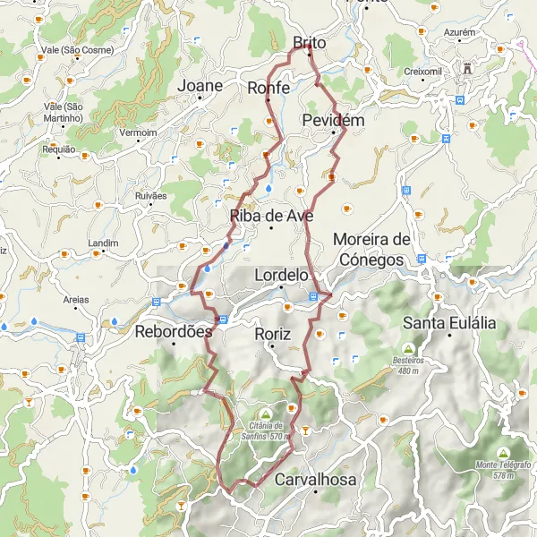 Miniatura do mapa de inspiração para ciclismo "Trilho da Eiriz" em Norte, Portugal. Gerado pelo planejador de rotas de ciclismo Tarmacs.app