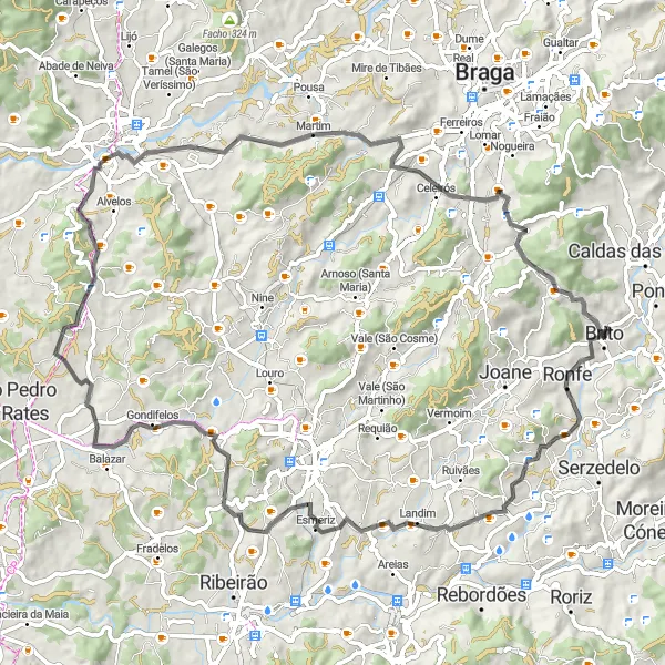 Miniatura do mapa de inspiração para ciclismo "Rota do Vilarinho" em Norte, Portugal. Gerado pelo planejador de rotas de ciclismo Tarmacs.app