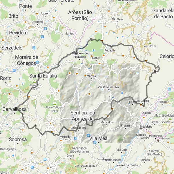 Miniatura do mapa de inspiração para ciclismo "Desafio Do Alto Minho" em Norte, Portugal. Gerado pelo planejador de rotas de ciclismo Tarmacs.app