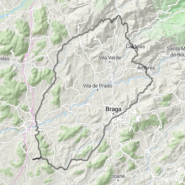 Miniatura do mapa de inspiração para ciclismo "Trilho Rodoviário de Chavão a Carvalhas" em Norte, Portugal. Gerado pelo planejador de rotas de ciclismo Tarmacs.app