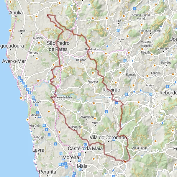 Miniatura do mapa de inspiração para ciclismo "Trilho das Aldeias do Norte" em Norte, Portugal. Gerado pelo planejador de rotas de ciclismo Tarmacs.app