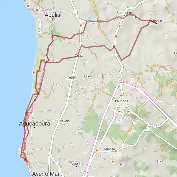 Miniatura do mapa de inspiração para ciclismo "Northern Gravel Adventure" em Norte, Portugal. Gerado pelo planejador de rotas de ciclismo Tarmacs.app