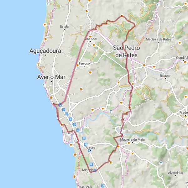 Miniatura do mapa de inspiração para ciclismo "Rota do Norte Histórico" em Norte, Portugal. Gerado pelo planejador de rotas de ciclismo Tarmacs.app