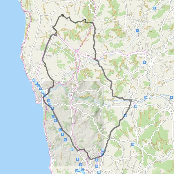 Miniatura do mapa de inspiração para ciclismo "Caminho das Aldeias de Gueral" em Norte, Portugal. Gerado pelo planejador de rotas de ciclismo Tarmacs.app