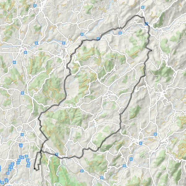 Miniatura do mapa de inspiração para ciclismo "Circuito das Montanhas do Norte" em Norte, Portugal. Gerado pelo planejador de rotas de ciclismo Tarmacs.app