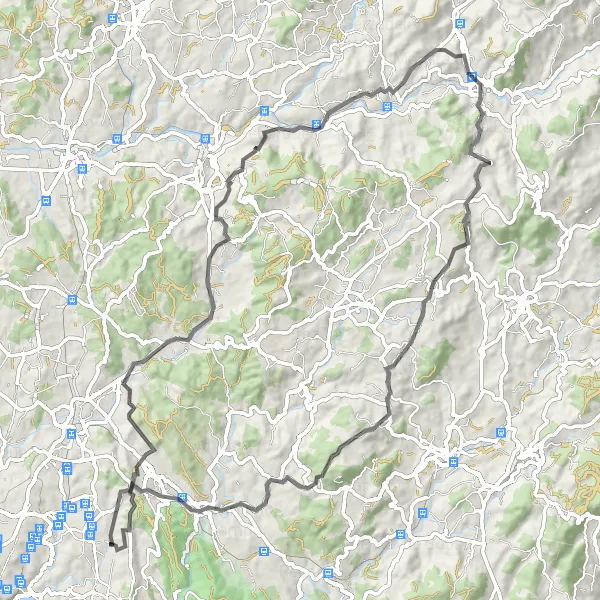 Map miniature of "Road Adventure to Vandoma" cycling inspiration in Norte, Portugal. Generated by Tarmacs.app cycling route planner