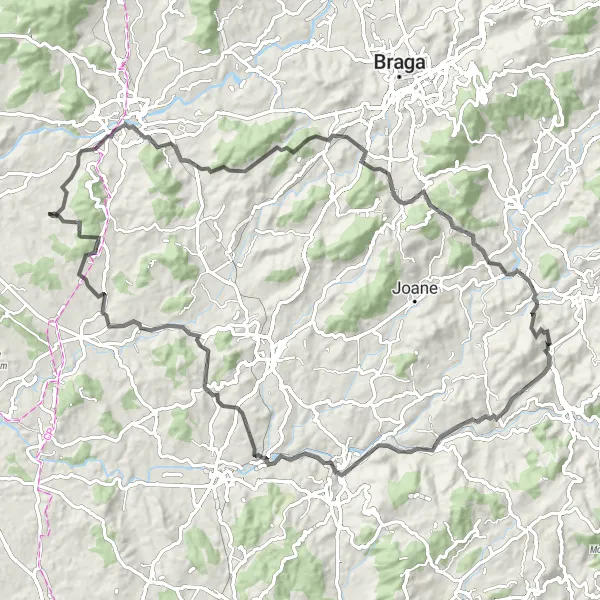 Miniatura do mapa de inspiração para ciclismo "Circuito de Faria Road Bike" em Norte, Portugal. Gerado pelo planejador de rotas de ciclismo Tarmacs.app