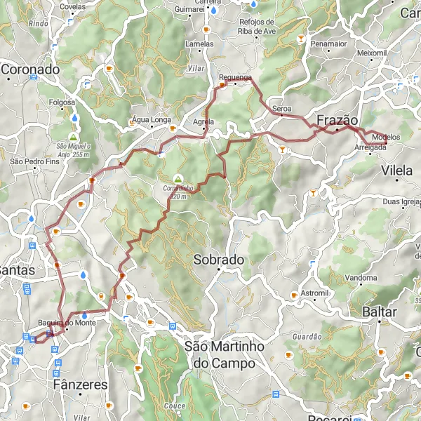 Miniatura do mapa de inspiração para ciclismo "Rota da Agrela e Seroa" em Norte, Portugal. Gerado pelo planejador de rotas de ciclismo Tarmacs.app