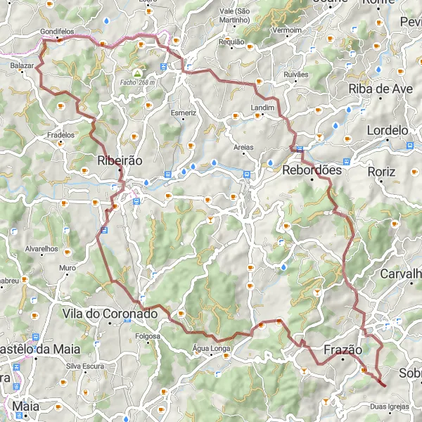 Miniatura do mapa de inspiração para ciclismo "Circuito de Gravel Arreigada - Modelos" em Norte, Portugal. Gerado pelo planejador de rotas de ciclismo Tarmacs.app