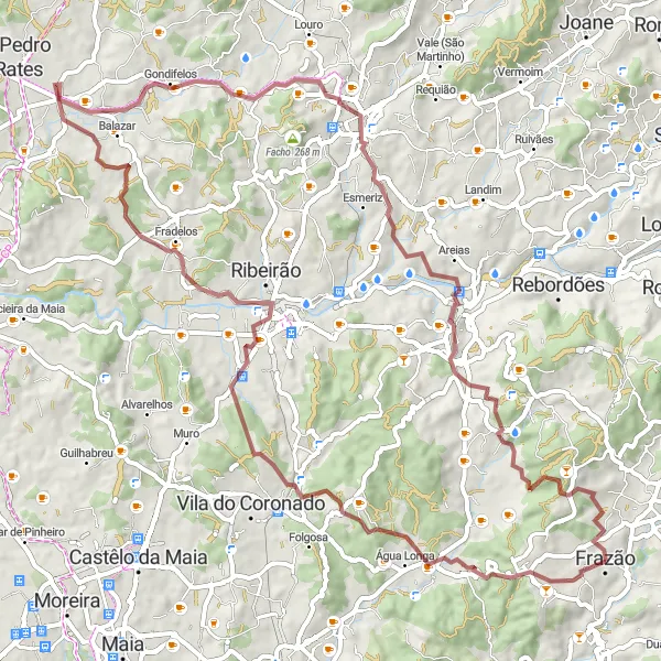 Miniatura do mapa de inspiração para ciclismo "Rota de Gravel Agrela - Refojos de Riba de Ave" em Norte, Portugal. Gerado pelo planejador de rotas de ciclismo Tarmacs.app