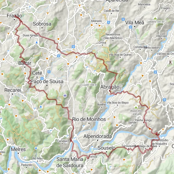 Miniatura do mapa de inspiração para ciclismo "Circuito de Gravel Bouça Alta - Facho" em Norte, Portugal. Gerado pelo planejador de rotas de ciclismo Tarmacs.app