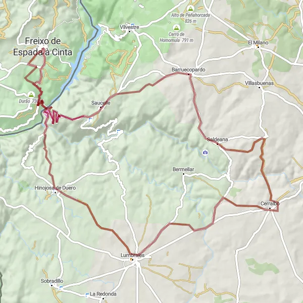 Miniatura do mapa de inspiração para ciclismo "Rota da História e Cultura" em Norte, Portugal. Gerado pelo planejador de rotas de ciclismo Tarmacs.app
