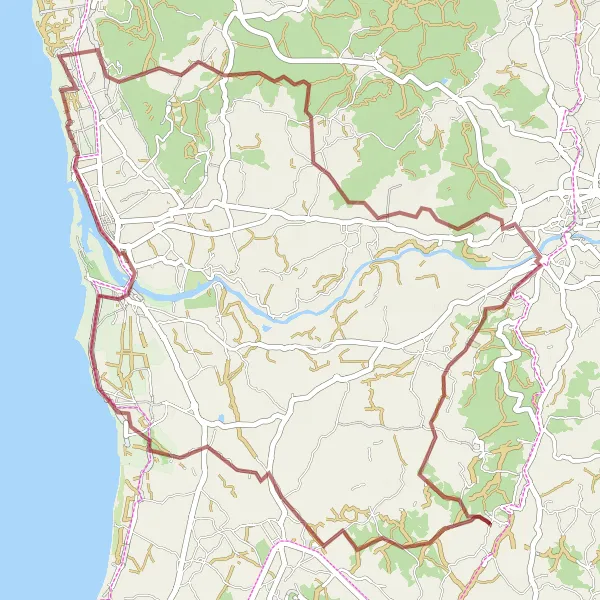 Miniatura do mapa de inspiração para ciclismo "Rota da Natureza e Património" em Norte, Portugal. Gerado pelo planejador de rotas de ciclismo Tarmacs.app
