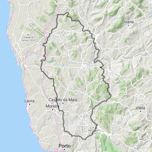 Miniatura do mapa de inspiração para ciclismo "Rota de Ciclismo de Estrada Gueral - São Mamede de Infesta" em Norte, Portugal. Gerado pelo planejador de rotas de ciclismo Tarmacs.app