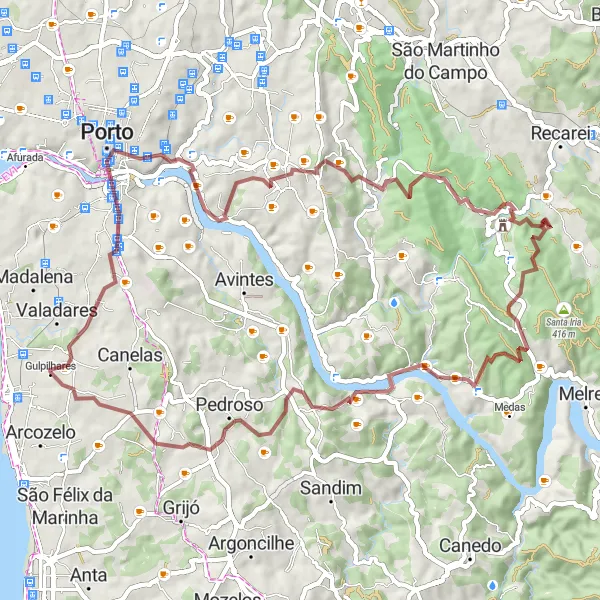 Miniatura do mapa de inspiração para ciclismo "Aventura desafiadora ao redor do Rio Douro" em Norte, Portugal. Gerado pelo planejador de rotas de ciclismo Tarmacs.app