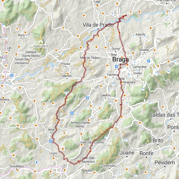 Miniatura do mapa de inspiração para ciclismo "Travessia por Miradouros e Vilas Históricas" em Norte, Portugal. Gerado pelo planejador de rotas de ciclismo Tarmacs.app