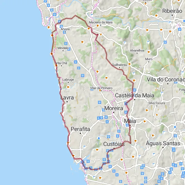 Map miniature of "Miradouro da Ponte Adventure" cycling inspiration in Norte, Portugal. Generated by Tarmacs.app cycling route planner