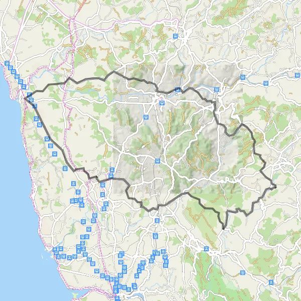Miniatura do mapa de inspiração para ciclismo "Rota Panorâmica até Monte Padrão" em Norte, Portugal. Gerado pelo planejador de rotas de ciclismo Tarmacs.app
