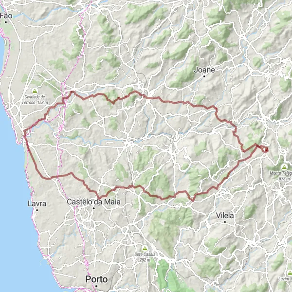 Miniatura do mapa de inspiração para ciclismo "Rota de Gravel de Meixomil a Lordelo" em Norte, Portugal. Gerado pelo planejador de rotas de ciclismo Tarmacs.app