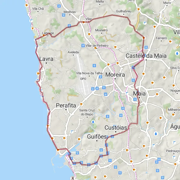 Miniatura do mapa de inspiração para ciclismo "Trilho Gravel dos Miradouros" em Norte, Portugal. Gerado pelo planejador de rotas de ciclismo Tarmacs.app